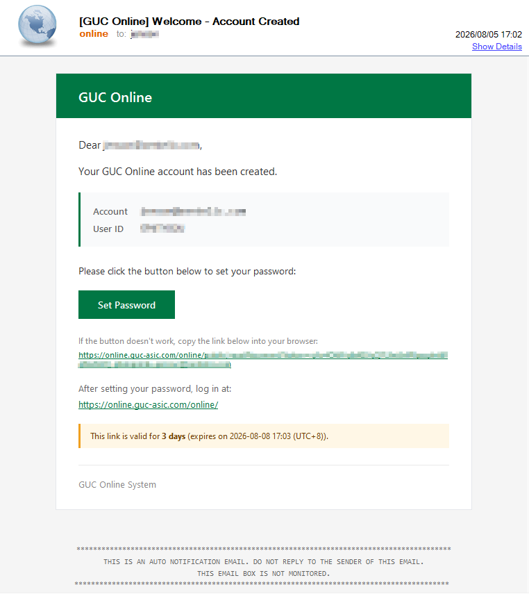 Welcome Email sample
