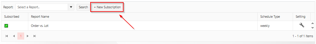 Subscription management page