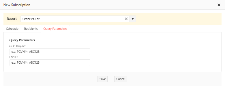Query Parameters tab